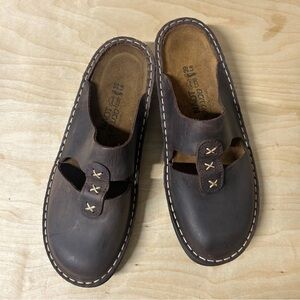Naot Mule Comfort Shoes Clogs Slip On Brown Leather Women’s Sz. EU 39/US 8.5 EUC